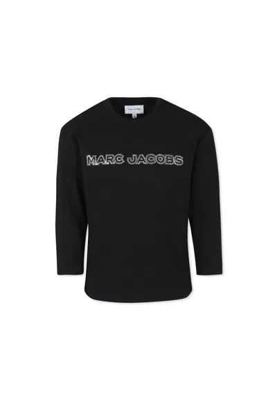 Marc Jacobs Kids' Black T-shirt For Girl With Logo