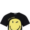 MARC JACOBS BLACK T-SHIRT FOR GIRL WITH SMILEY AND LOGO
