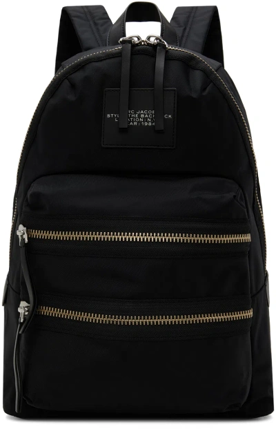 Marc Jacobs Black 'the Biker Nylon Large' Backpack In 001 Black