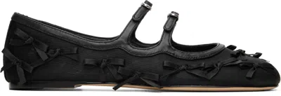 Marc Jacobs Black 'the Bow Mesh Kiki' Ballerina Flats