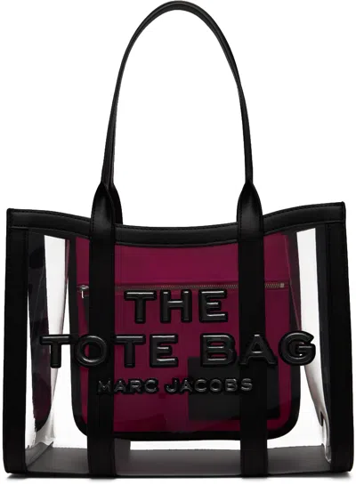Marc Jacobs Black 'the Clear Medium' Tote In Pink