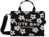 Marc Jacobs Daisy Print Canvas Medium Tote Bag With Adjustable Strap In 005 Black/white