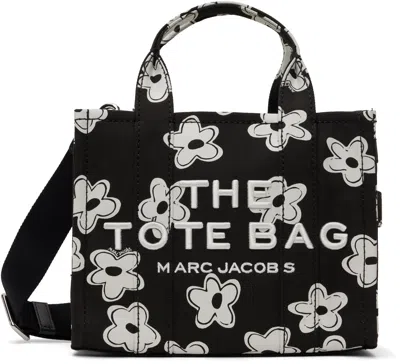 Marc Jacobs Black 'the Daisy Canvas Small Tote Bag' Tote In 005 Black/white