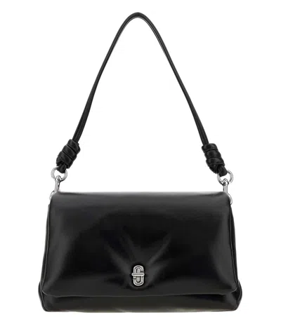 MARC JACOBS BLACK THE DUAL PUFF MEDIUM SHOULDER BAG