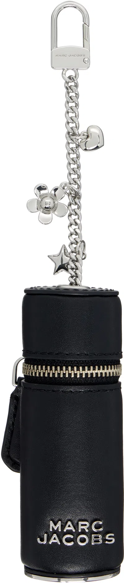 Marc Jacobs Black 'the Everyday Lipstick Case' Bag Charm In Metallic