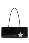 Marc Jacobs Black Leather The Glam Mirror Shoulder Bag In Black