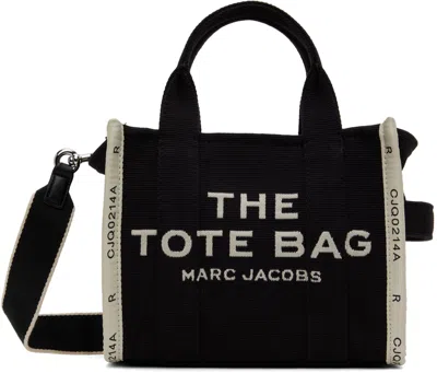MARC JACOBS BLACK 'THE JACQUARD SMALL' TOTE