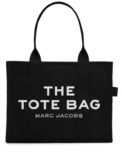 Marc Jacobs Black 'the Large Canvas' Tote Bag In Cotton
