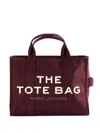 Marc Jacobs The Small Tote Bordeaux Handbag With Logo Lettering On The Front In Cotton Woman In Red