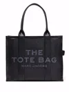 Marc Jacobs 'the Large Tote Bag' Black Shoulder Bag With Logo Lettering In Black