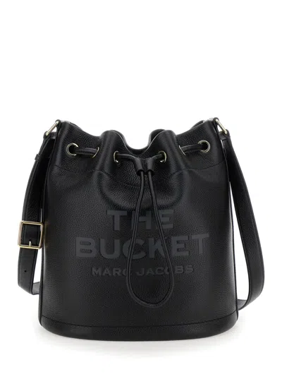 MARC JACOBS BLACK THE LEATHER BUCKET BAG