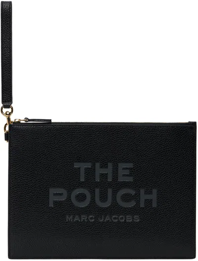 Marc Jacobs Black 'the Leather Large Pouch' Pouch In 001 Black