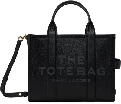 MARC JACOBS BLACK 'THE LEATHER MEDIUM' TOTE