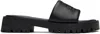 MARC JACOBS BLACK 'THE LUG SOLE SLIDE' SANDALS
