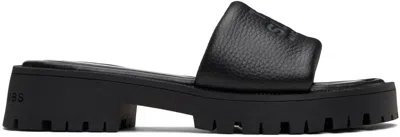 MARC JACOBS BLACK 'THE LUG SOLE SLIDE' SANDALS