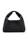 Marc Jacobs Grained Black Leather Handbag With Embossed Logo In Black