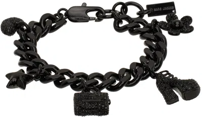 Marc Jacobs Black 'the Pave Mini Icon Charm' Bracelet