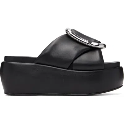 MARC JACOBS BLACK 'THE POP J MARC' PLATFORM SANDALS