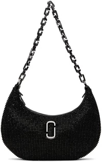 MARC JACOBS BLACK 'THE RHINESTONE SMALL CURVE' BAG