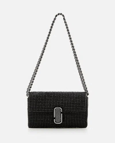 Marc Jacobs The Rinestone J Marc Mini Shoulder Bag In Black