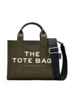 Marc Jacobs The Small Tote Green Handbag With Logo Lettering On The Front In Cotton Woman In Green