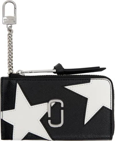 Marc Jacobs Black 'the Star Patchwork Top Zip Multi' Wallet In 005 Black/white