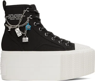 MARC JACOBS BLACK 'THE STICKER CHARM PLATFORM HIGH TOP' SNEAKERS