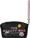 Marc Jacobs Black 'the Sticker Patch Beauty Bag' Cosmetic Pouch In 002 Black Multi