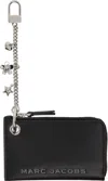 Marc Jacobs Black 'the Top Zip Charm' Coin Pouch In Neutral