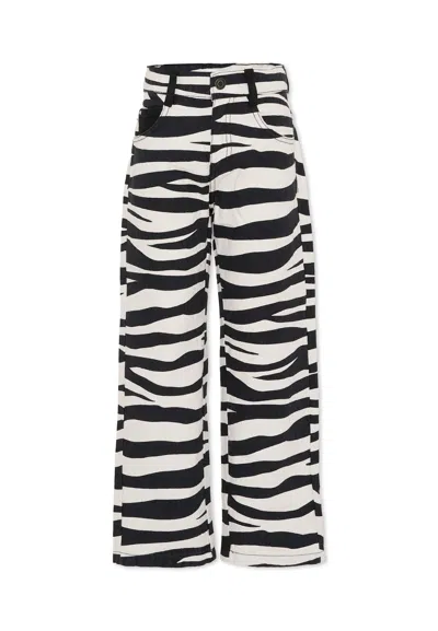 MARC JACOBS BLACK TROUSERS FOR GIRL WITH ZEBRA PRINT