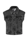 Marc Jacobs Black Vest For Girl With Flowers In Black