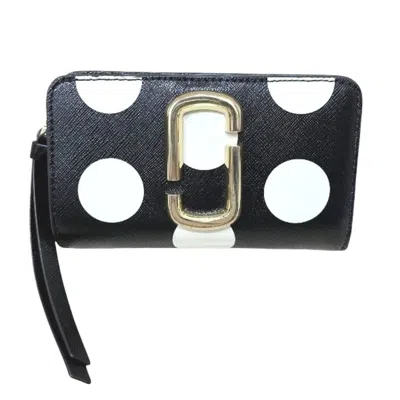 Pre-owned Marc Jacobs Black White Pvc Long Wallet (bi-fold) ()