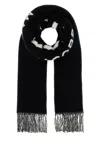 Marc Jacobs Black Wool Blend Scarf In Black