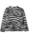 Marc Jacobs Wool Blend Zebra Patterned V Neck Jumper In Multi