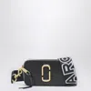 Marc Jacobs The Snapshot Black Shoulder Bag With Metal Logo At The Front In Leather Woman In Black