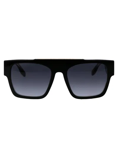 Marc Jacobs Blk Ptt Gr Metal Sunglasses In Black