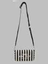 Marc Jacobs Mini Canvas Handbag With Bold Striped Pattern In Blue