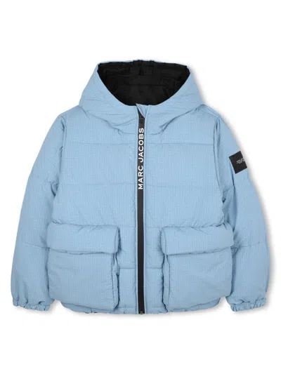 Marc Jacobs Kids Checked Puffer Jacket In Blue