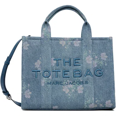 Marc Jacobs Blue Antique Floral Denim Medium Tote In 404 Indigo Multi