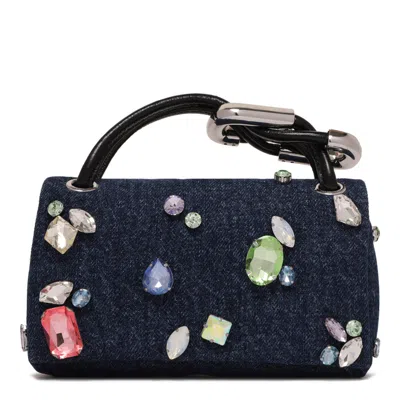 Marc Jacobs Blue Cotton Blend Bag In Orange