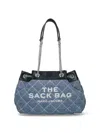Marc Jacobs Medium Denim Bag The Quilted Chain Sack In Blue