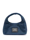 Marc Jacobs The Mini Crystal Denim Sack Bag In Blue