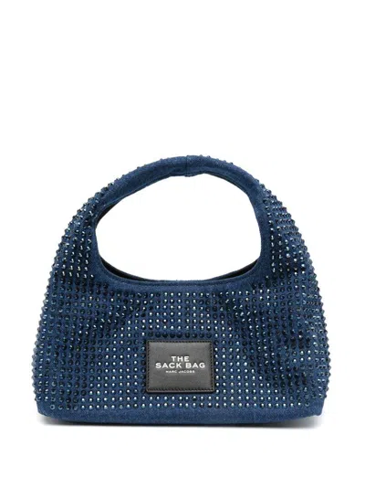Marc Jacobs Blue Denim Handle Bag With Rhinestone
