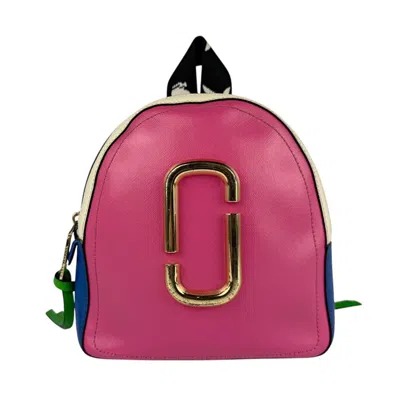 Pre-owned Marc Jacobs Blue Green Pink White Leather Backpack ()