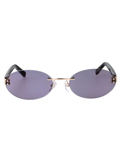 Marc Jacobs Blue Metal Sunglasses In Purple