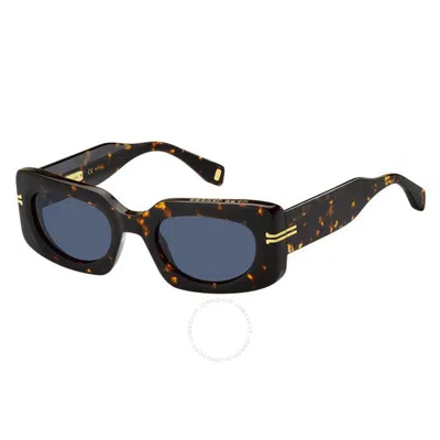 Marc Jacobs Blue Rectangular Ladies Sunglasses Mj 1075/s 0086/ku 50 In Brown