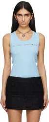 Marc Jacobs Blue Sequin Daisy Tank Top In 457 Sky Blue