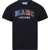 MARC JACOBS BLUE T-SHIRT FOR BOY WITH LOGO PRINT