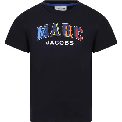 Marc Jacobs Kids' Blue T-shirt For Boy With Logo Print