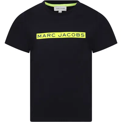 Marc Jacobs Kids' Logo压纹有机棉t恤 In Blue